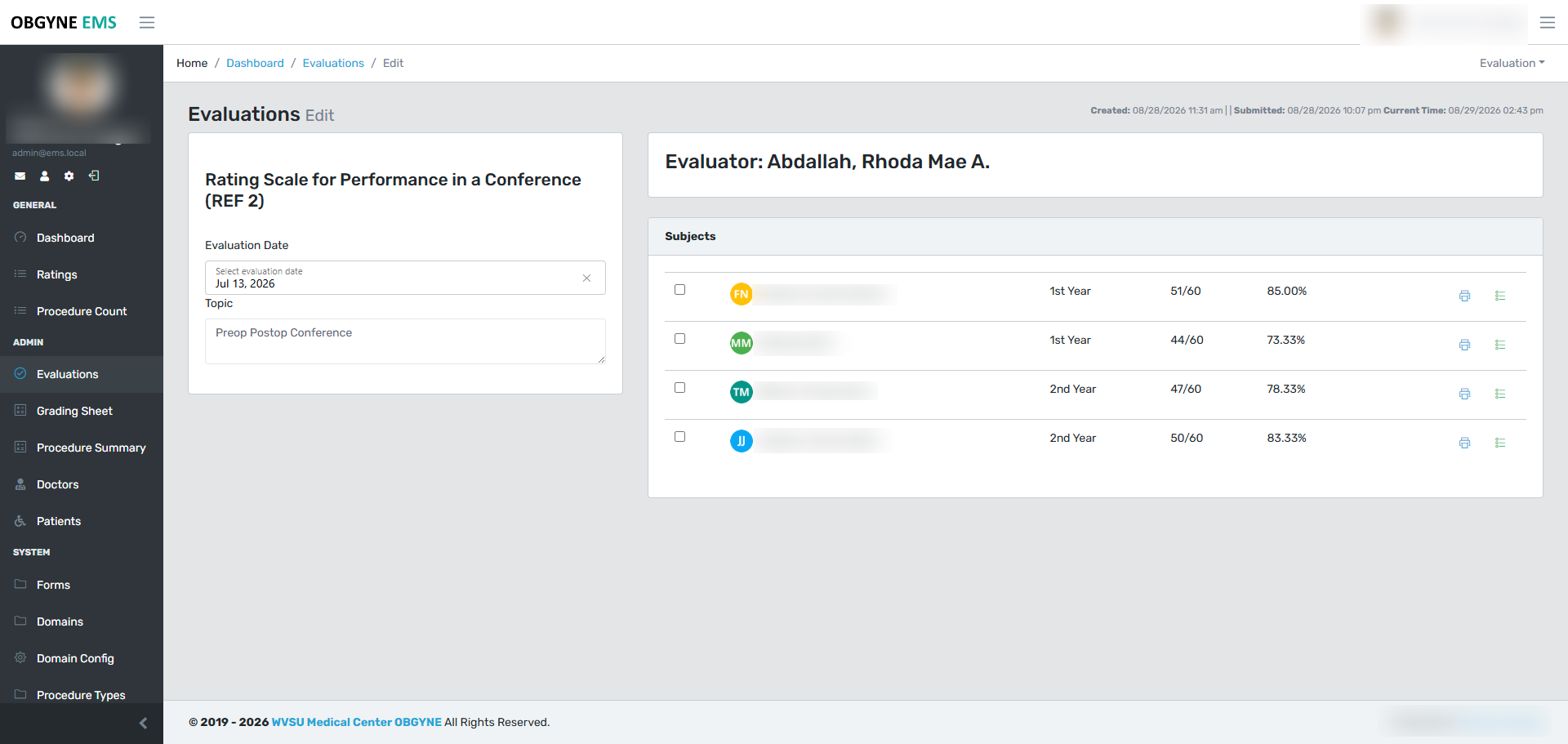 Evaluation Rubric Form