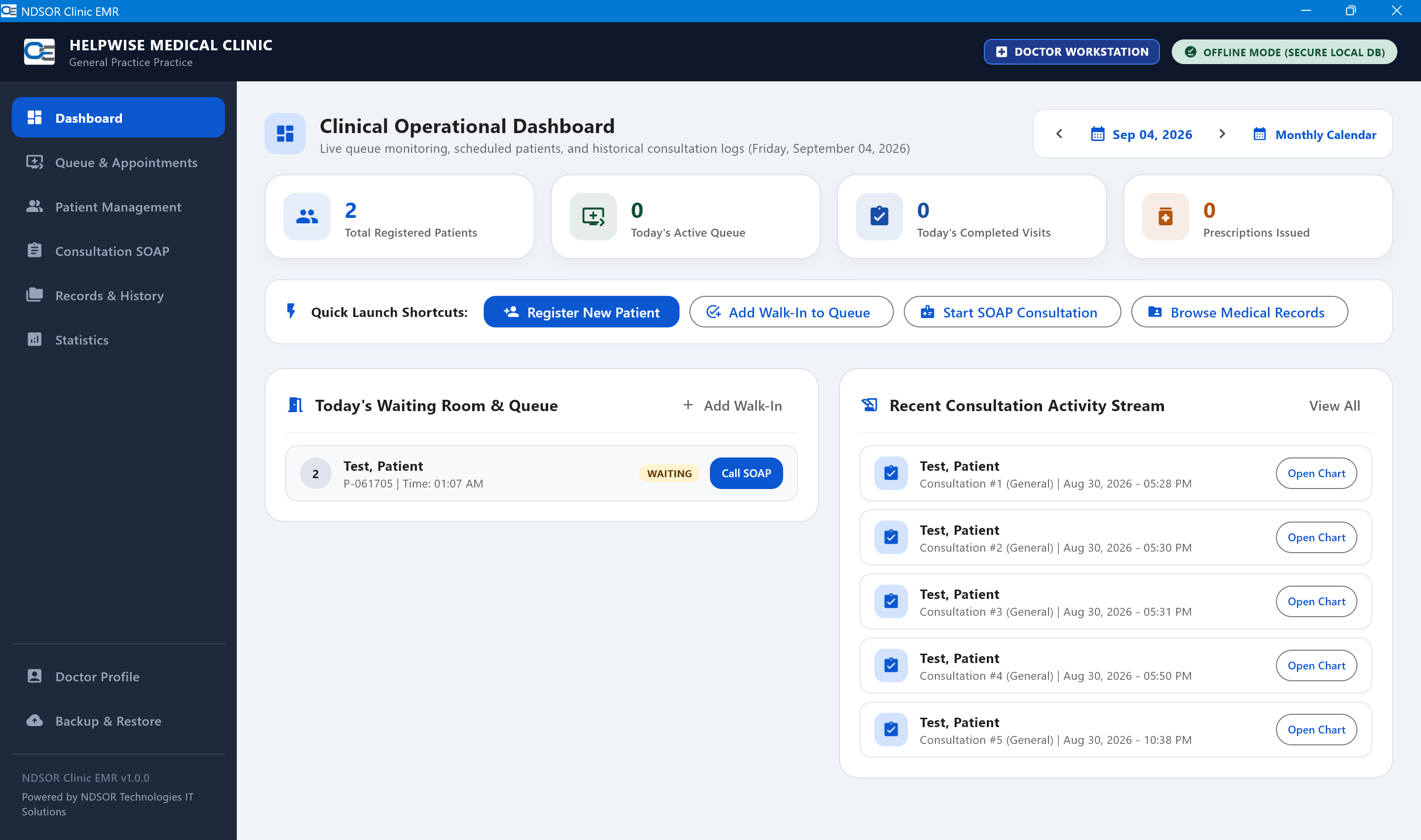 NDSOR Clinic EMR